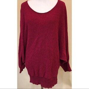 Xhilaration Woman's Sweater Red Dolman Sleeve